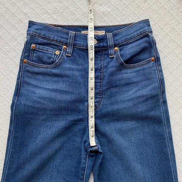 Levi’s Premium Ribcage Straight Ankle Jeans Medium Blue Women’s Size 24 - Picture 15 of 16